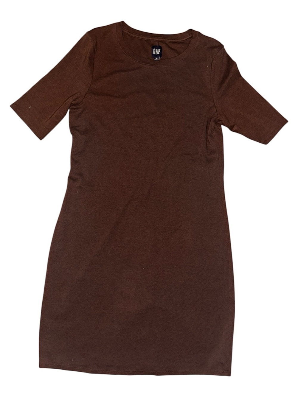GAP Root Brown Short Sleeve Rib T-Shirt Dress